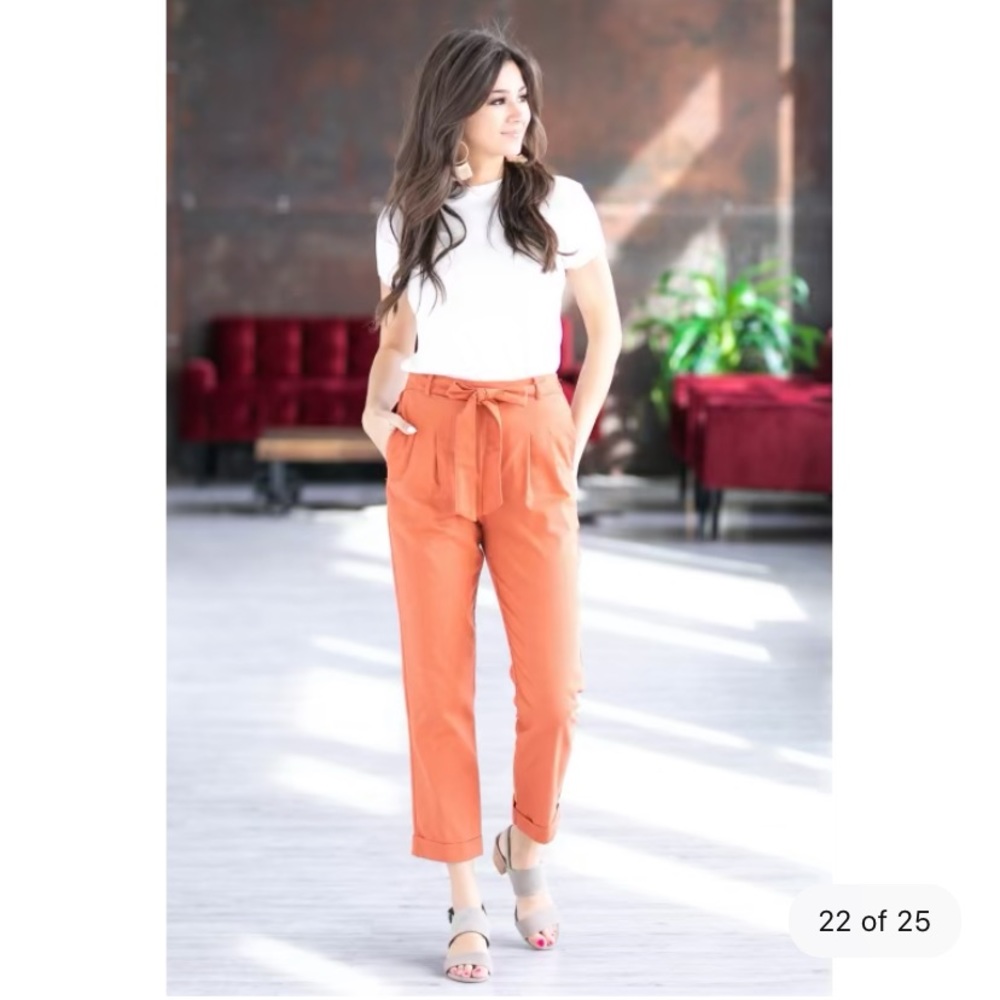 Burnt orange high waisted pant